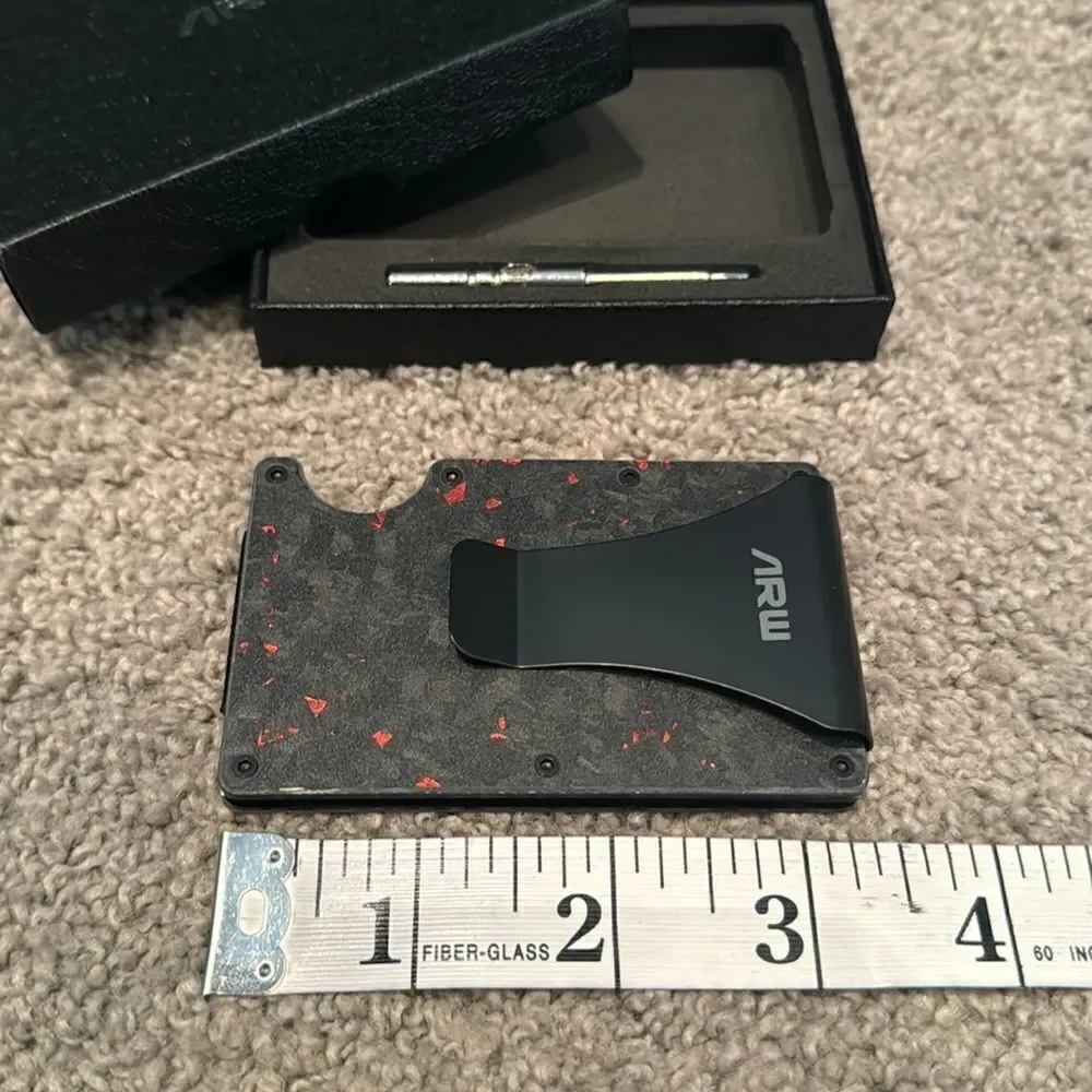 Men’s Forged Black & Red Compact Wallet - RFID blocking NEW